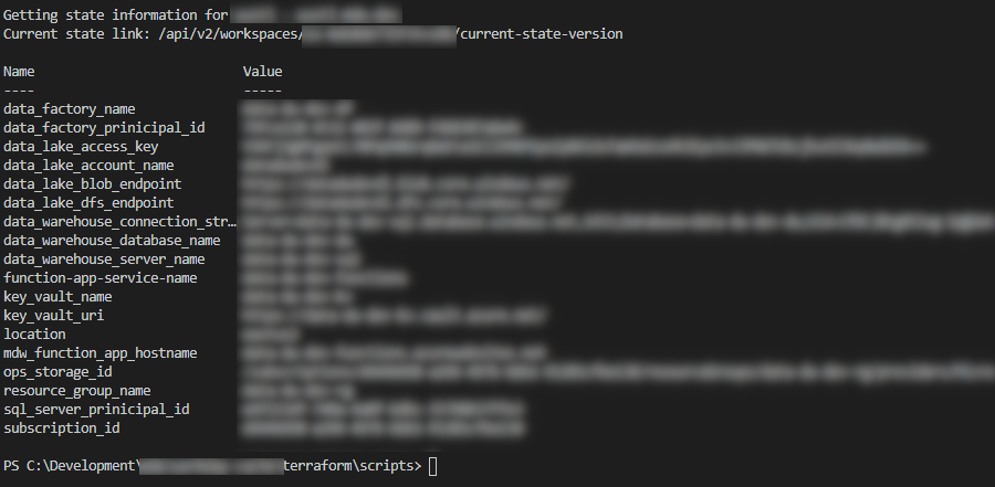 Get State Outputs from Terraform.io API Get State Outputs from Terraform.io API
